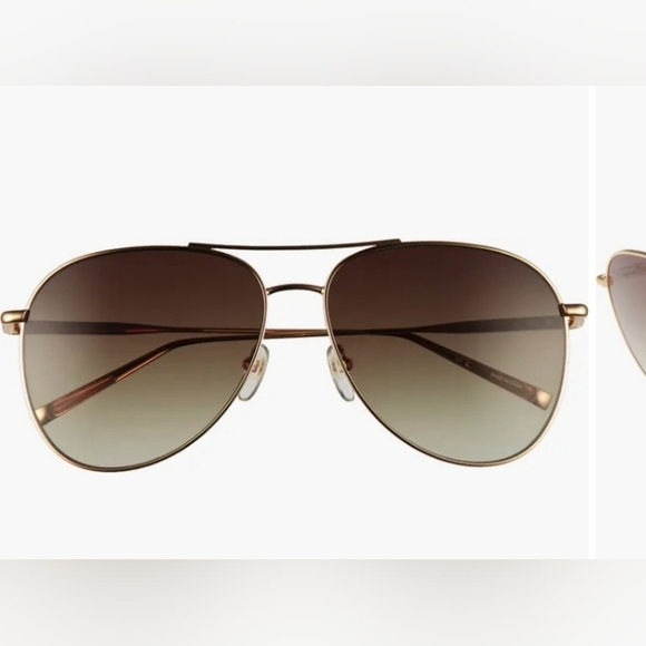 Gold Aviator Sunglasses By LONGCHAMP , PARIS NWT